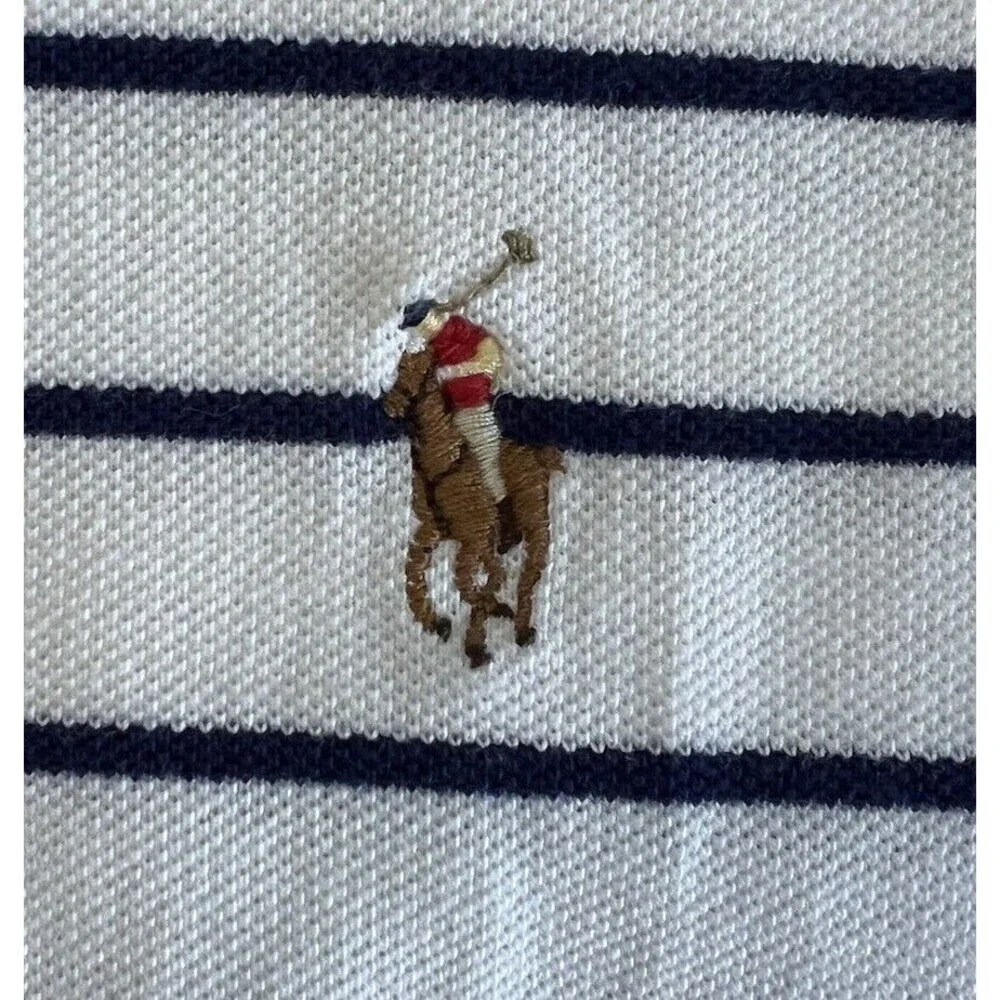 Polo Ralph Lauren Men's Classic-Fit Soft Cotton Shirt Sz L White French Navy